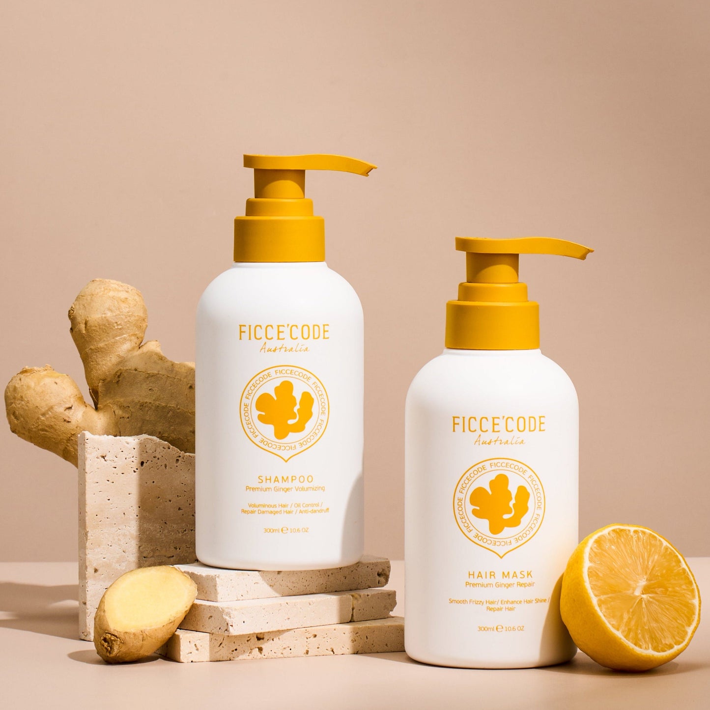 FicceCode Premium Ginger Volumizing Shampoo 300ml