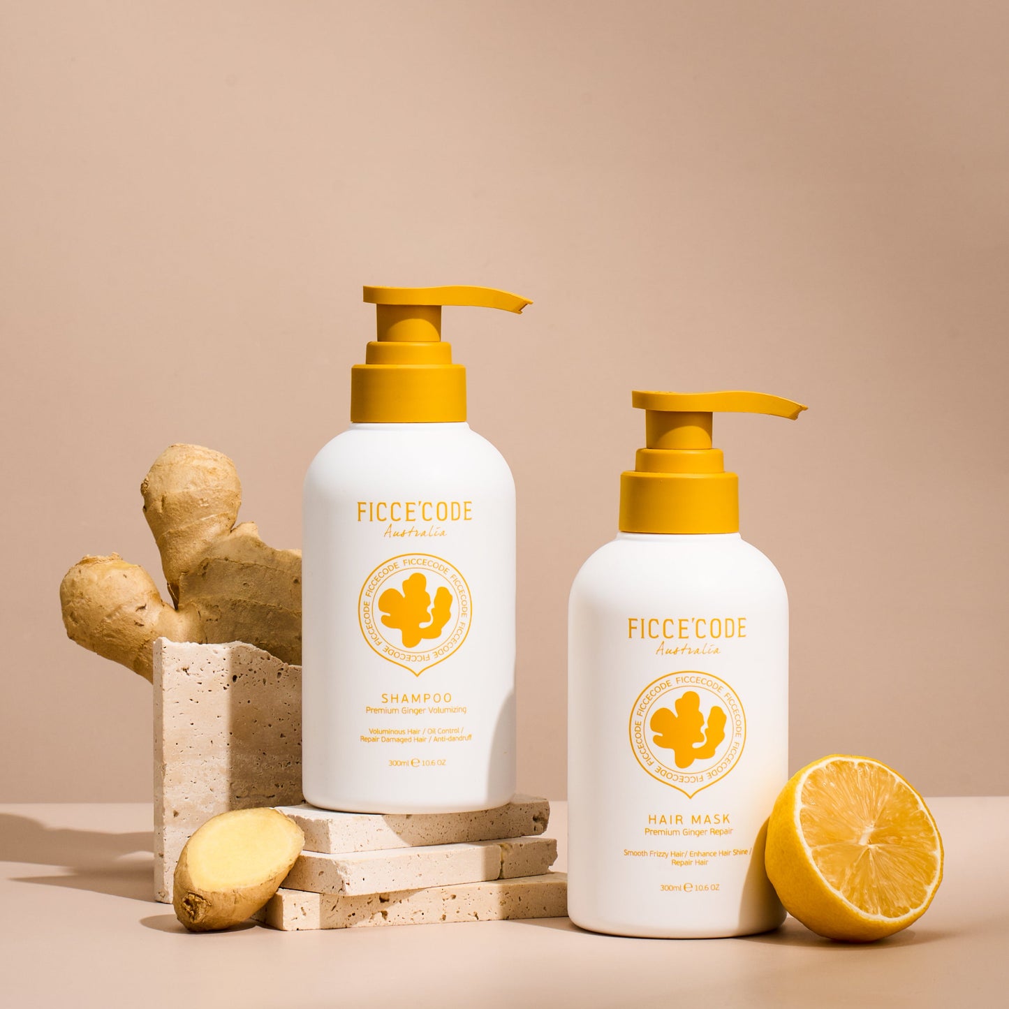 FicceCode Premium Ginger Volumizing Shampoo 300ml